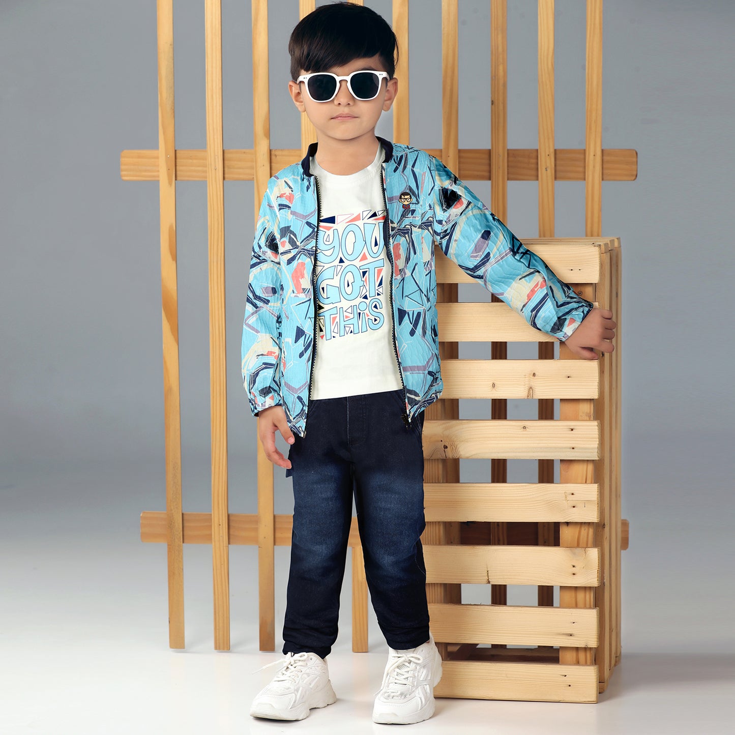Trendy Printed Jacket, Fun Tee & Joggers: Boys’ Casual Essential