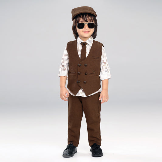 Complete Wedding Look: Waistcoat Set with Cap and Tie Magic