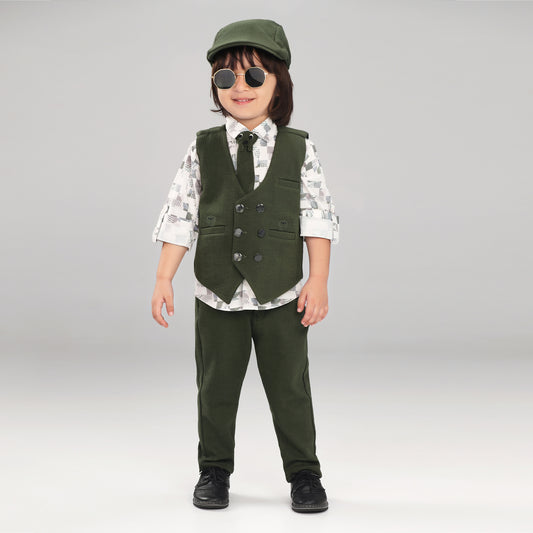 Complete Wedding Look: Waistcoat Set with Cap and Tie Magic