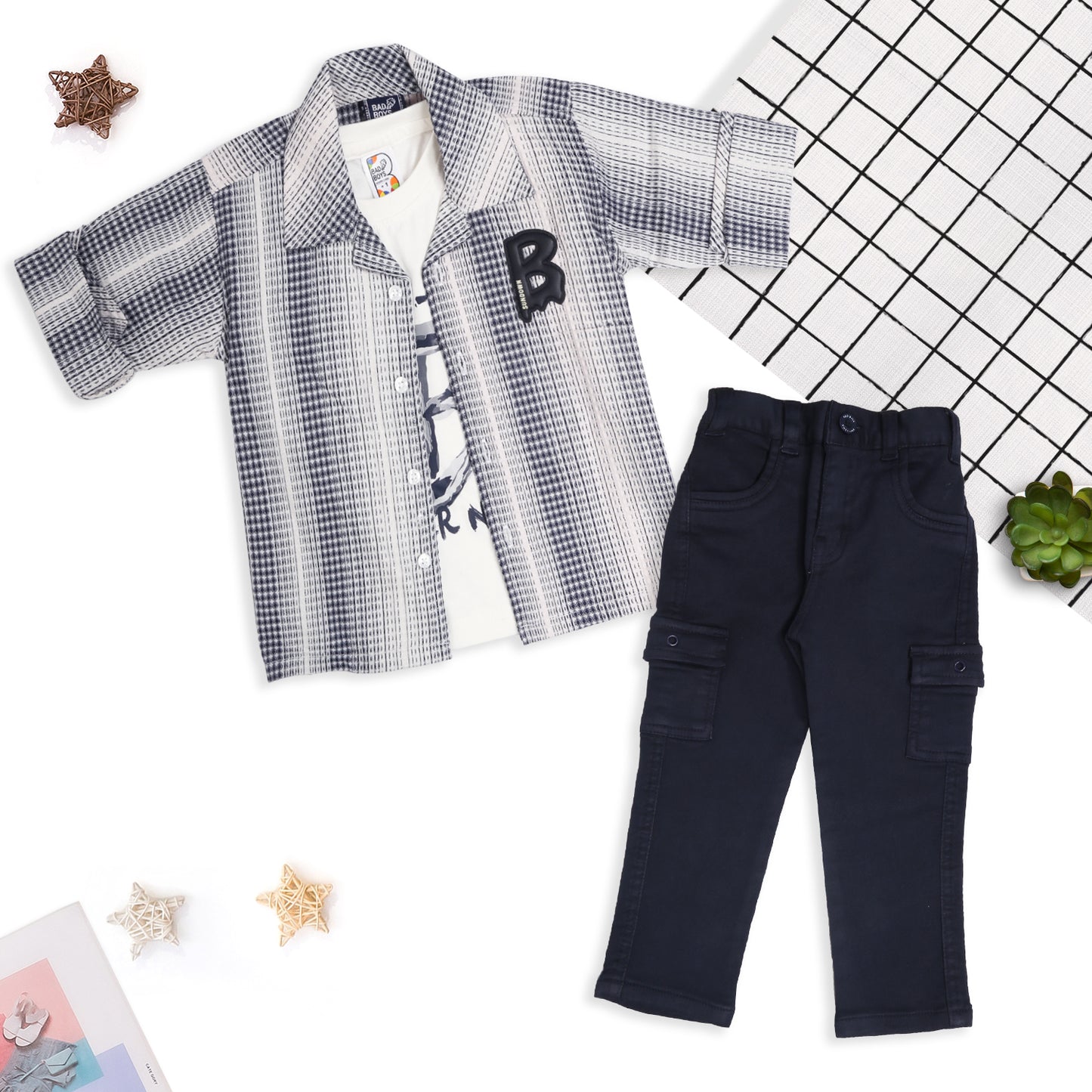 Stylish Shirt, Playful Tee & Joggers: Boys’ Everyday Casual Favorite