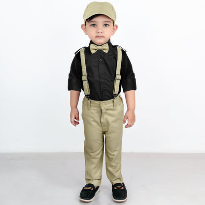 Dapper Shirt, Suspender, Bow, Cap & Pants: Perfect Wedding Outfit