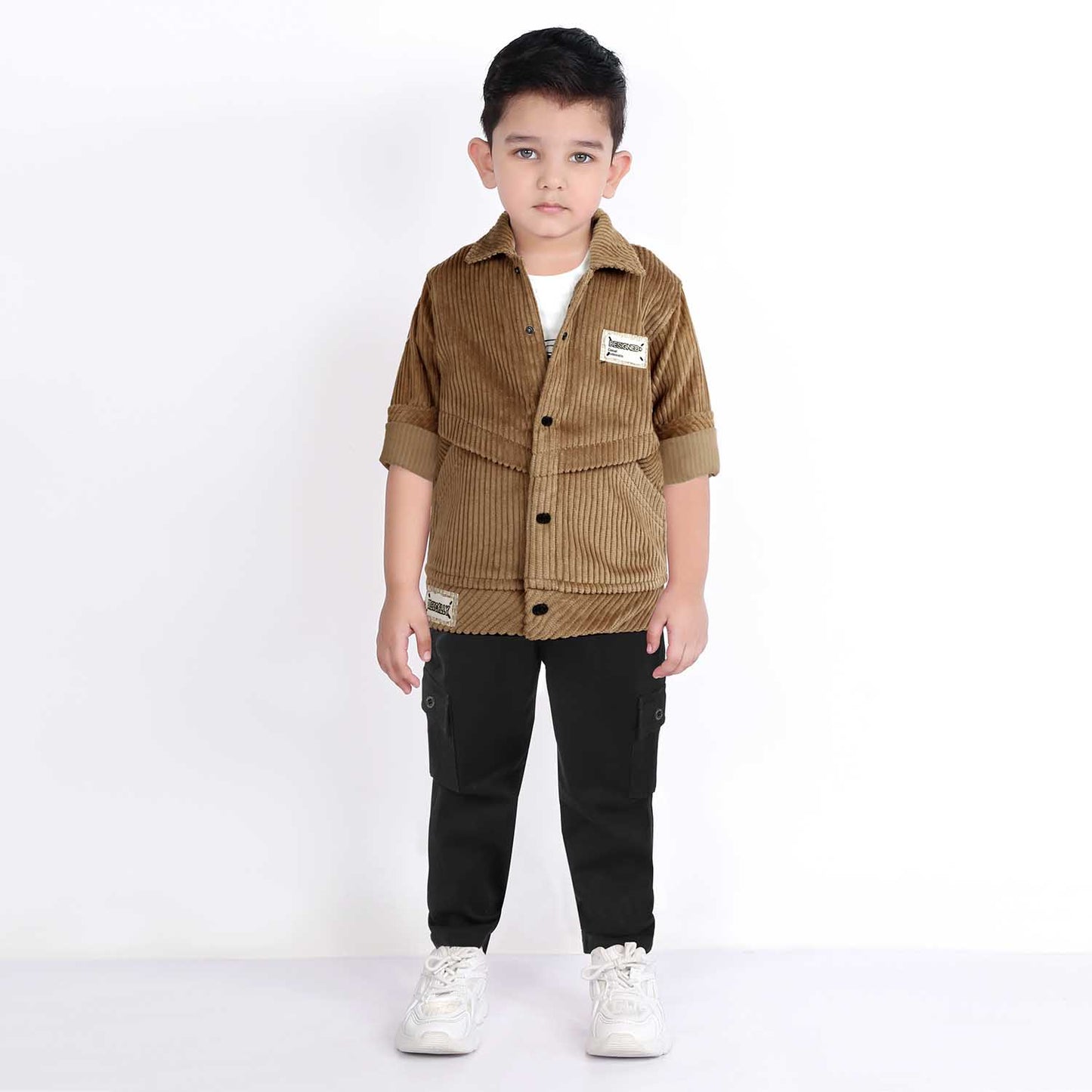 Trendy Jacket, Printed Tee & Joggers: Perfect Casual Outfit for Boys