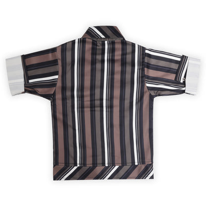 "Stripe Printed Shirt, Fun Inner Tee & Pants: Boys’ Casual Essential"