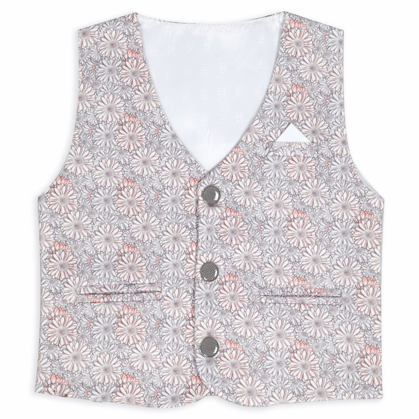 Little Party Star Outfit with Printed Waistcoat Bow Charm