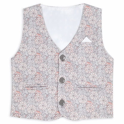 Little Party Star Outfit with Printed Waistcoat Bow Charm