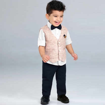 Mini Gentleman Party Outfit with Smart Waistcoat Bow Charm