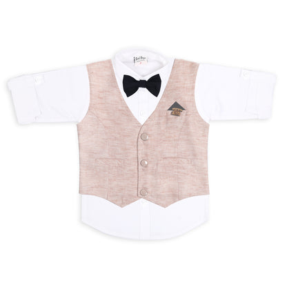 Mini Gentleman Party Outfit with Smart Waistcoat Bow Charm