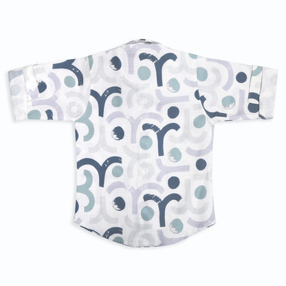 Little Gentleman Party Set with Printed Shirt Waistcoat Charm Bow