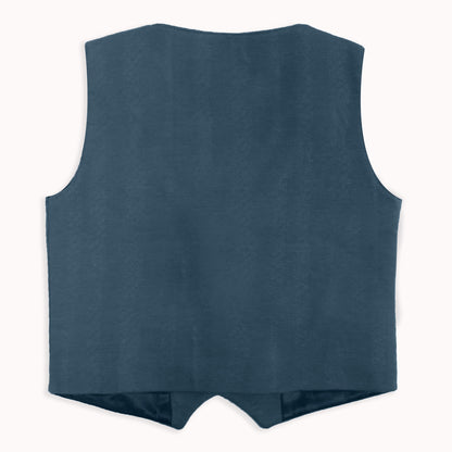 Little Gentleman Party Set with Printed Shirt Waistcoat Charm Bow