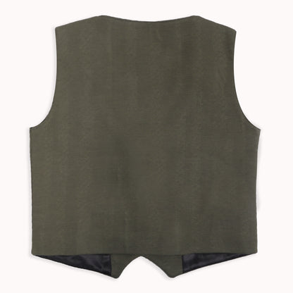 Little Gentleman Party Set with Printed Shirt Waistcoat Charm Bow