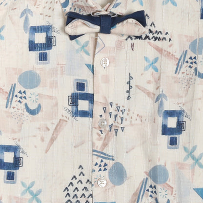 Tiny Party Rockstar Outfit with Printed Shirt Suspender Bow