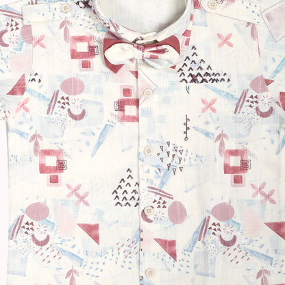 Tiny Party Rockstar Outfit with Printed Shirt Suspender Bow