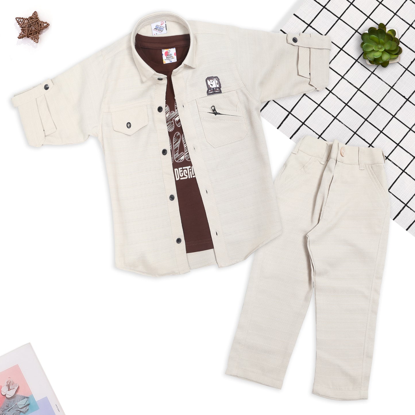 Smart Shirt, Fun Inner Tee & Pants: Everyday Casual Cool