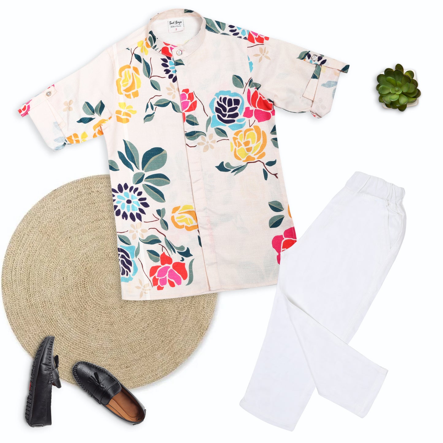 Little Ethnic Star Printed Kurta Pajama Set For Festive Fun