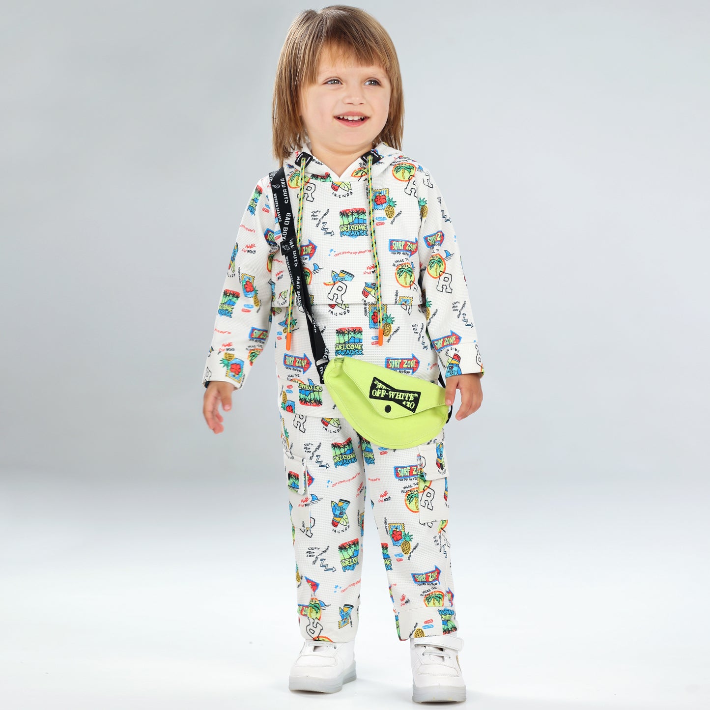 Printed Hoodie Tee, Joggers & Bag: Little Style, Big Adventures