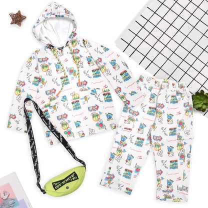 Printed Hoodie Tee, Joggers & Bag: Little Style, Big Adventures