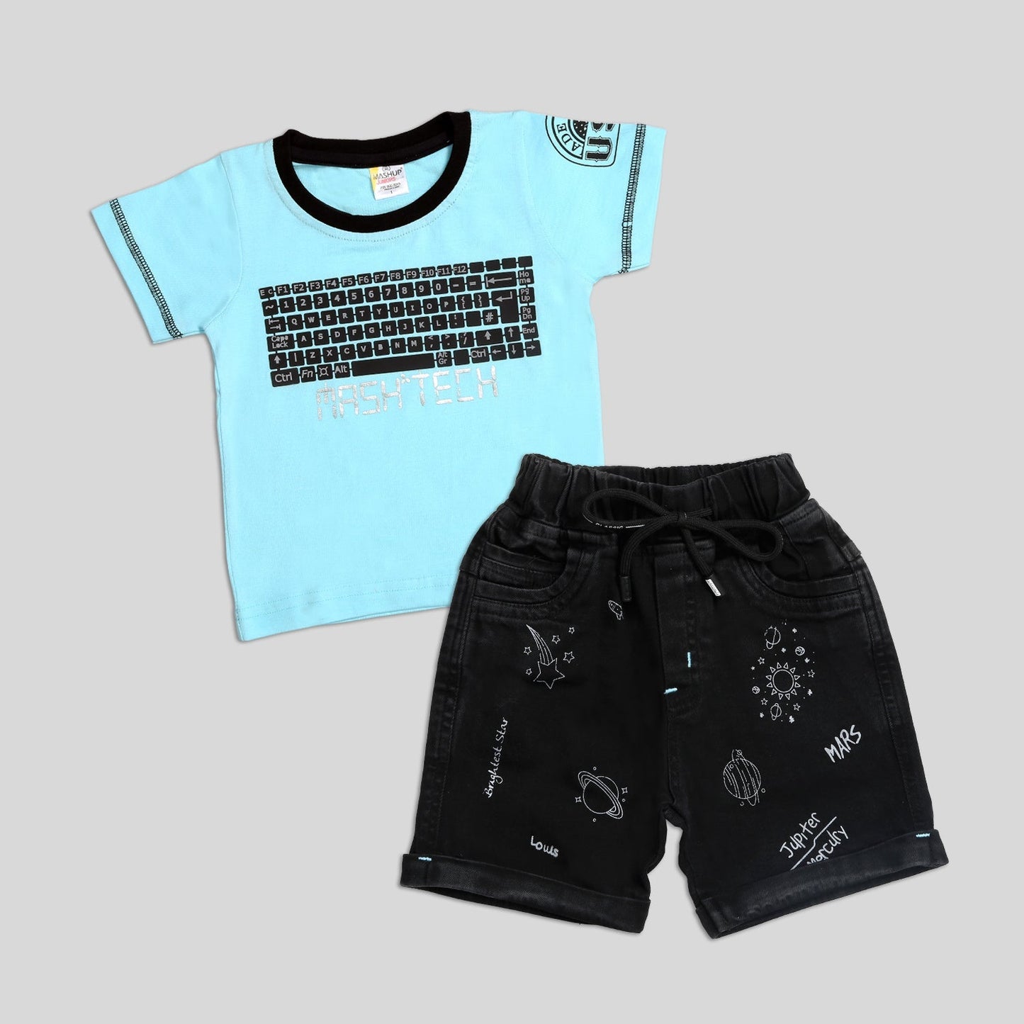 QWERTY Playtime Tshirt & Denim Shorts set(Regular Fit)