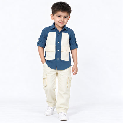 Urban Buddy Shirt & Cargo Pants Set – BLUE