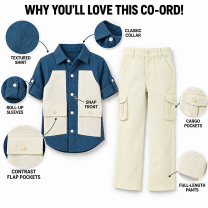 Urban Buddy Shirt & Cargo Pants Set – BLUE