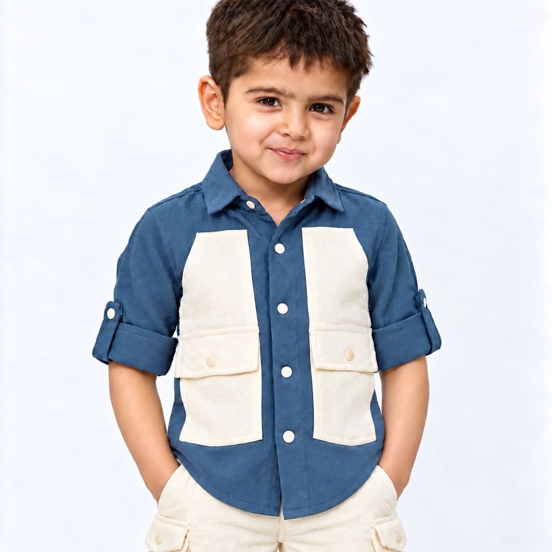 Urban Buddy Shirt & Cargo Pants Set – BLUE