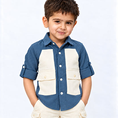 Urban Buddy Shirt & Cargo Pants Set – BLUE