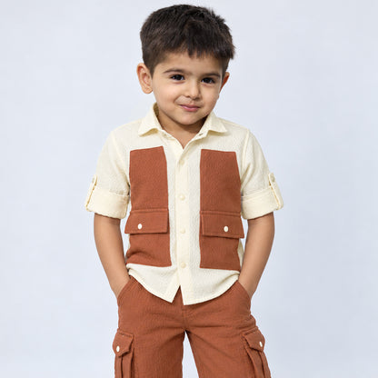 Urban Buddy Shirt & Cargo Pants Set – Rust