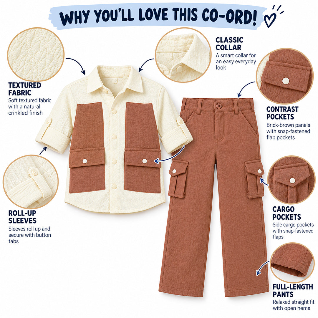 Urban Buddy Shirt & Cargo Pants Set – Rust