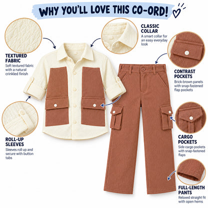 Urban Buddy Shirt & Cargo Pants Set – Rust
