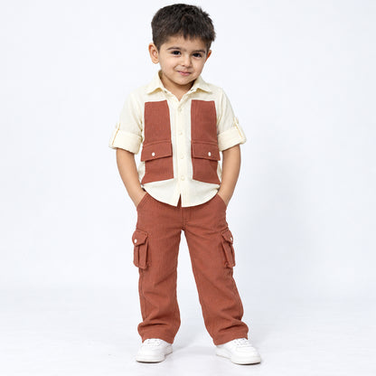 Urban Buddy Shirt & Cargo Pants Set – Rust
