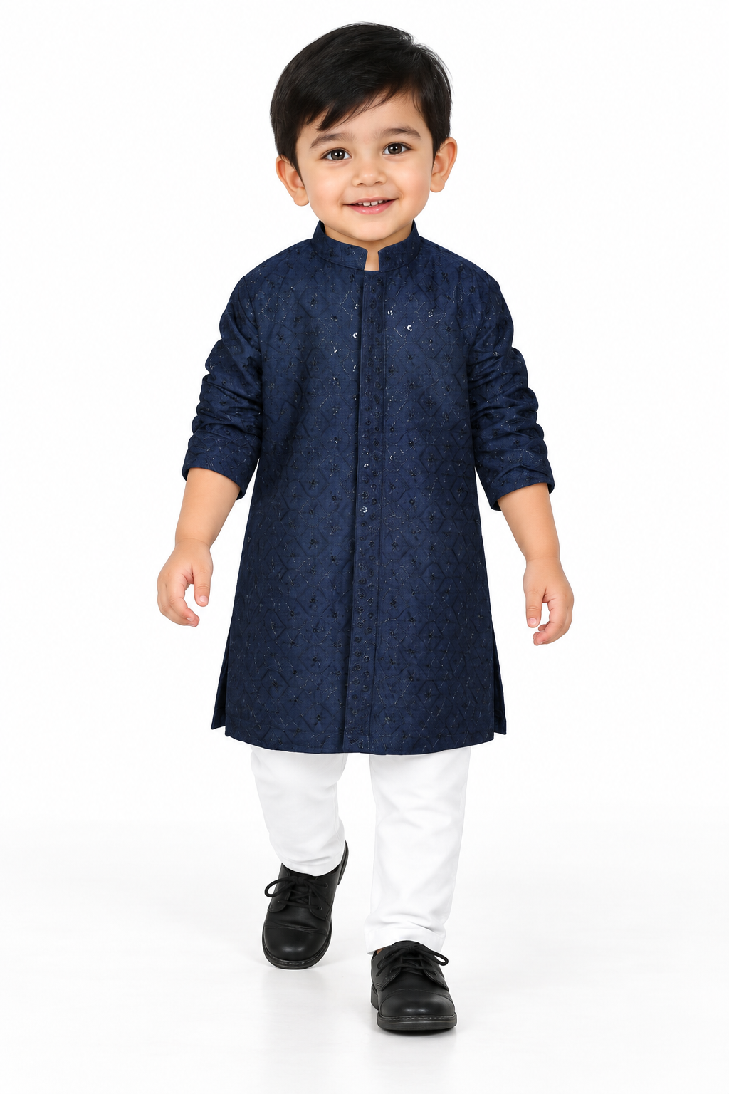 Elegant Beginnings: Embellished Kurta Pajama Set for Tiny Royals
