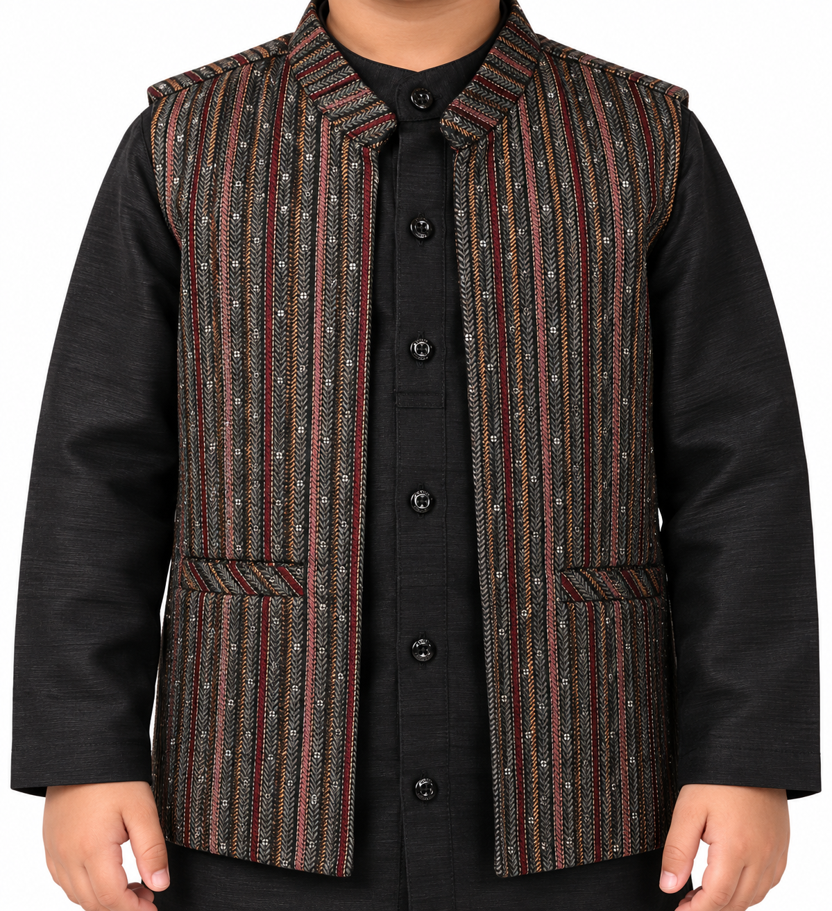 Festive Flair: Kurta, Pant & Stylish Half-Jacket Combo Set!
