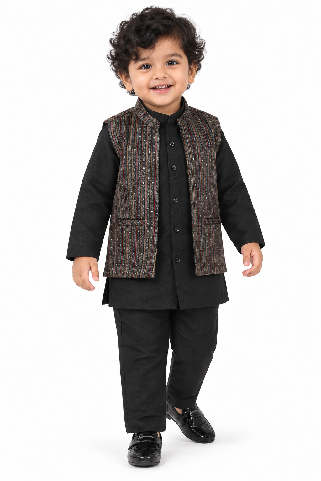 Festive Flair: Kurta, Pant & Stylish Half-Jacket Combo Set!