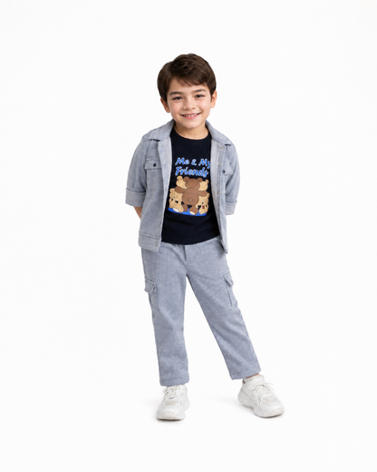 Street Style Star: Jacket, Printed T-Shirt, and Pant Set!