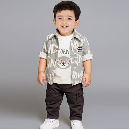 Playful Printed Jacket, Fun Tee & Pants: Casual Essential