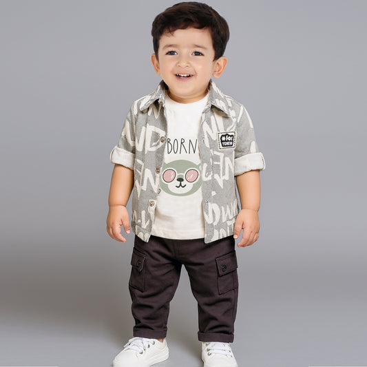 Playful Printed Jacket, Fun Tee & Pants: Casual Essential