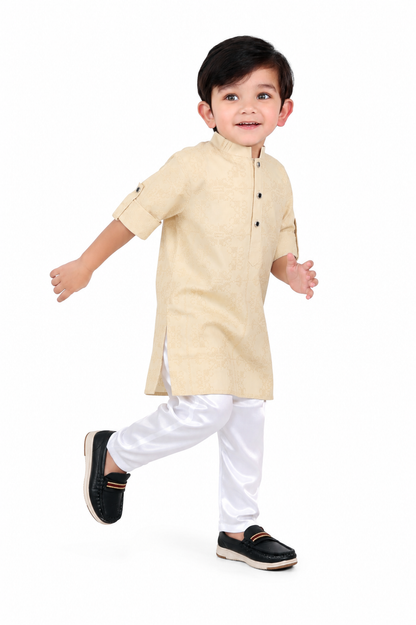 Royal Beginnings: Embellished Kurta Pajama for Little Style Icons