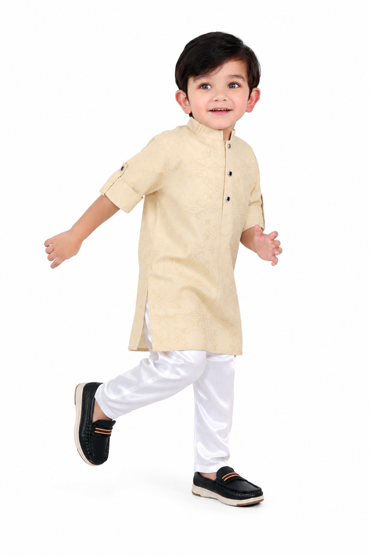 Royal Beginnings: Embellished Kurta Pajama for Little Style Icons