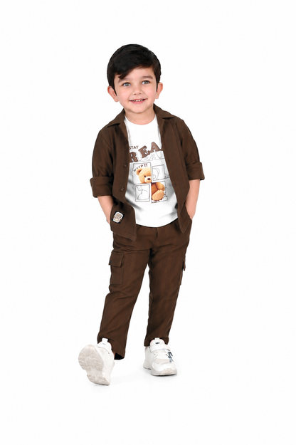 Stripe Printed Jacket, Playful Tee & Pants: Boys’ Everyday Style
