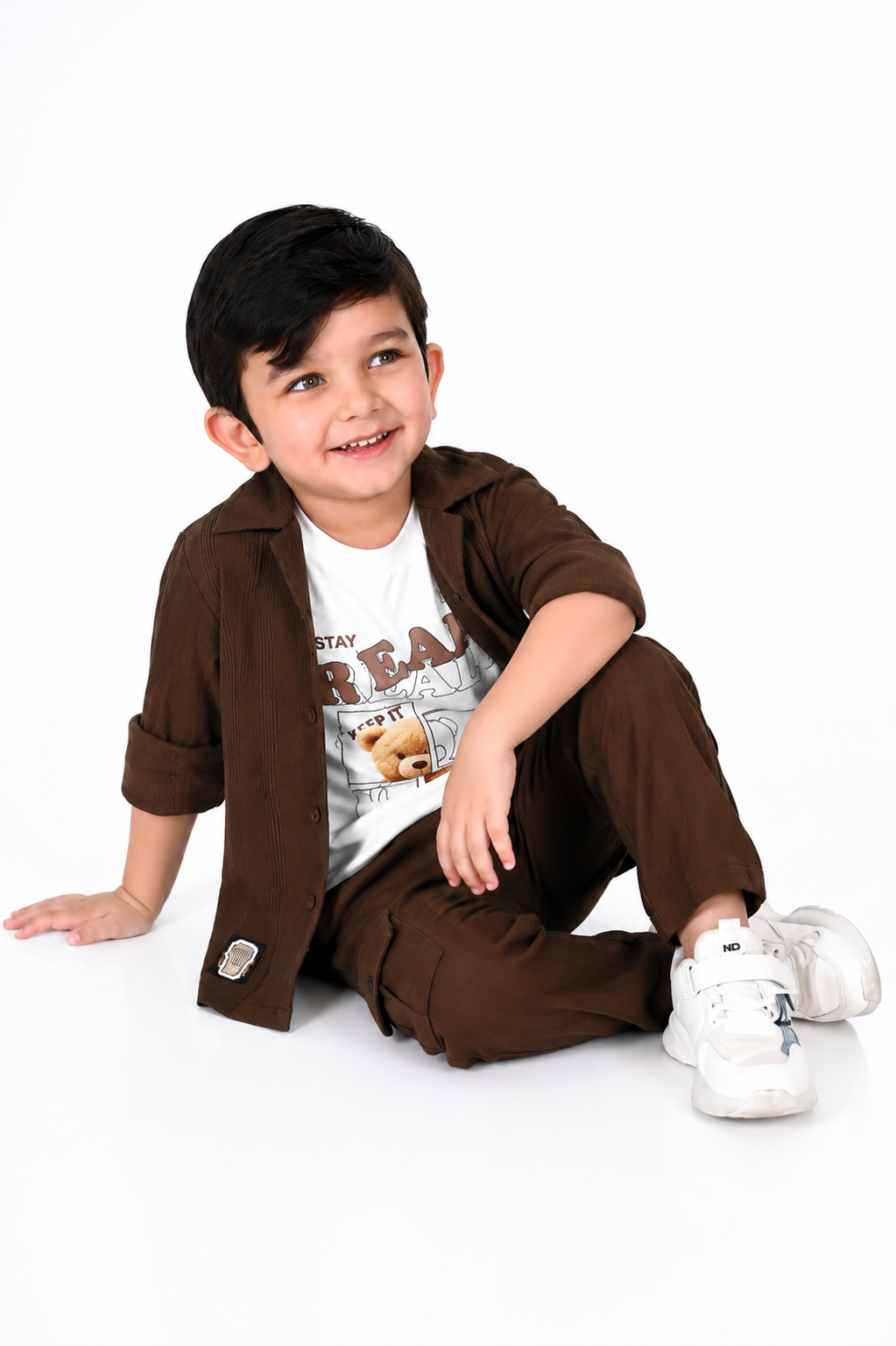 Stripe Printed Jacket, Playful Tee & Pants: Boys’ Everyday Style