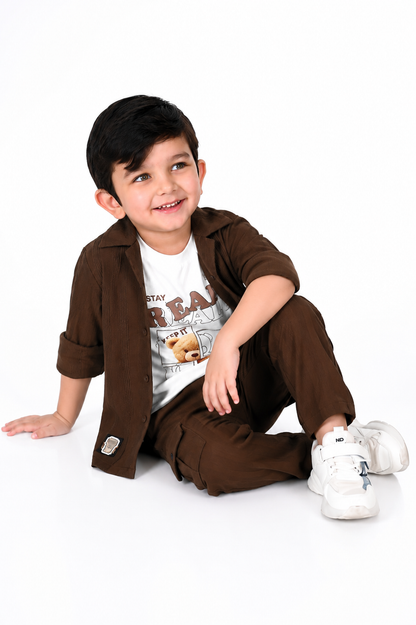 Stripe Printed Jacket, Playful Tee & Pants: Boys’ Everyday Style