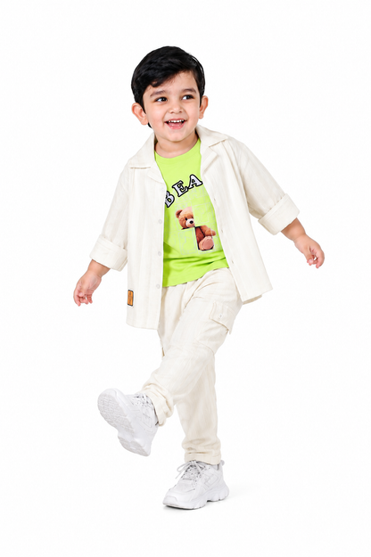 Stripe Printed Jacket, Playful Tee & Pants: Boys’ Everyday Style