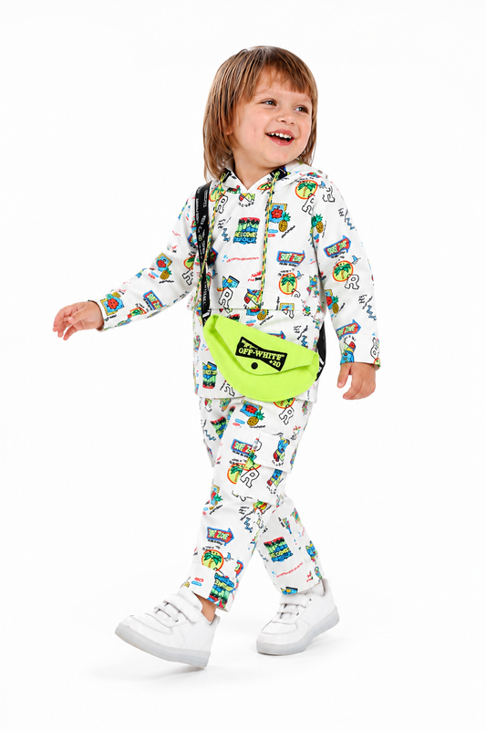 Printed Hoodie Tee, Joggers & Bag: Little Style, Big Adventures