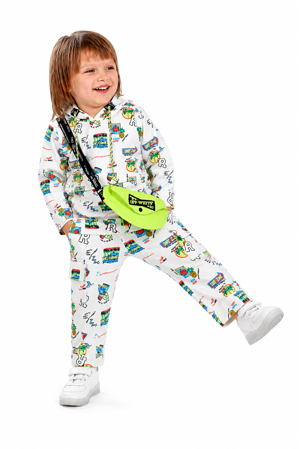 Printed Hoodie Tee, Joggers & Bag: Little Style, Big Adventures