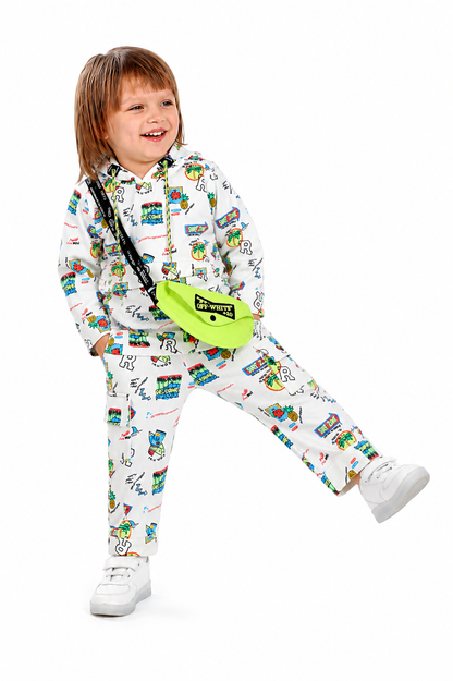 Printed Hoodie Tee, Joggers & Bag: Little Style, Big Adventures