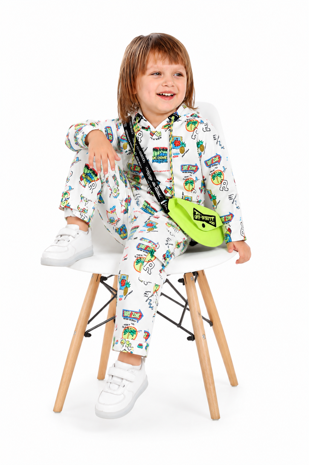 Printed Hoodie Tee, Joggers & Bag: Little Style, Big Adventures