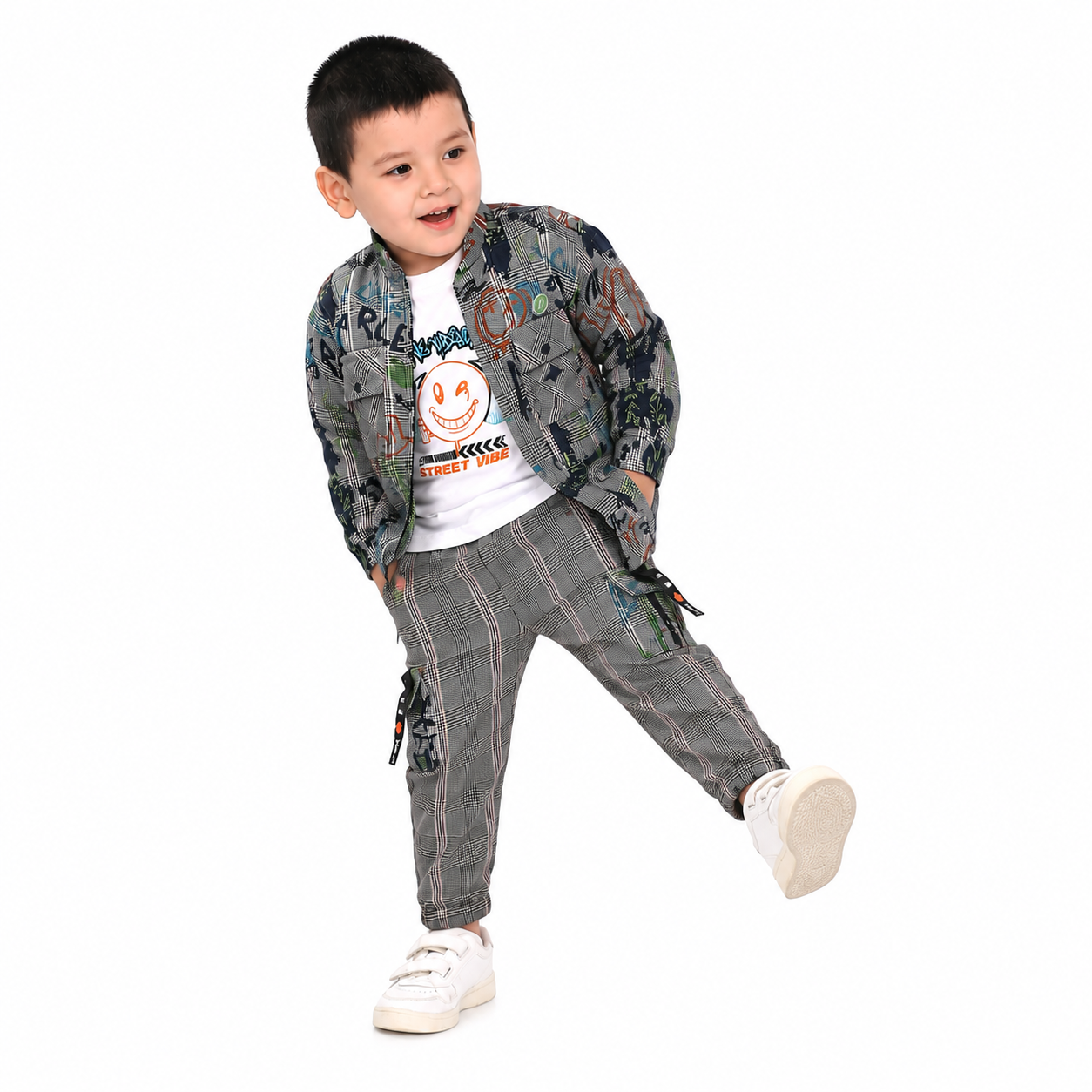 Printed Jacket, Playful Tee & Joggers: Boys’ Casual Style Upgrade