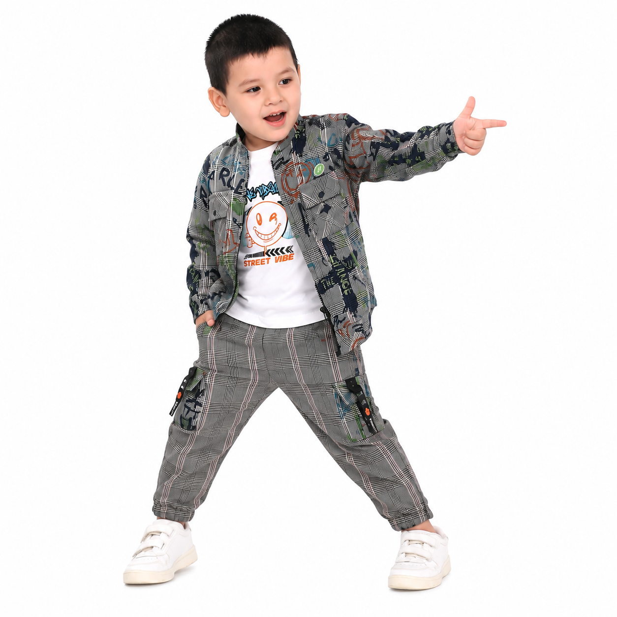 Printed Jacket, Playful Tee & Joggers: Boys’ Casual Style Upgrade