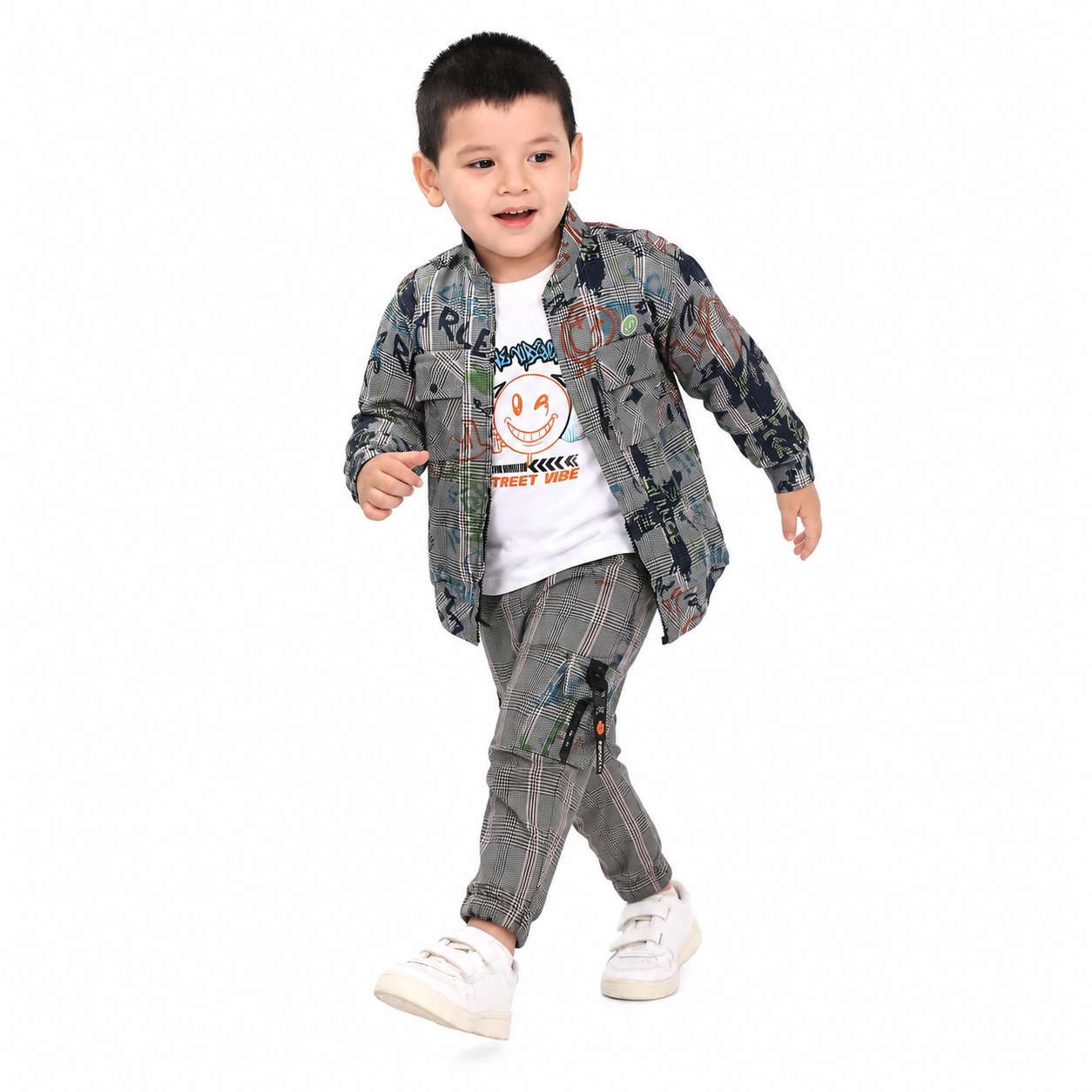 Printed Jacket, Playful Tee & Joggers: Boys’ Casual Style Upgrade