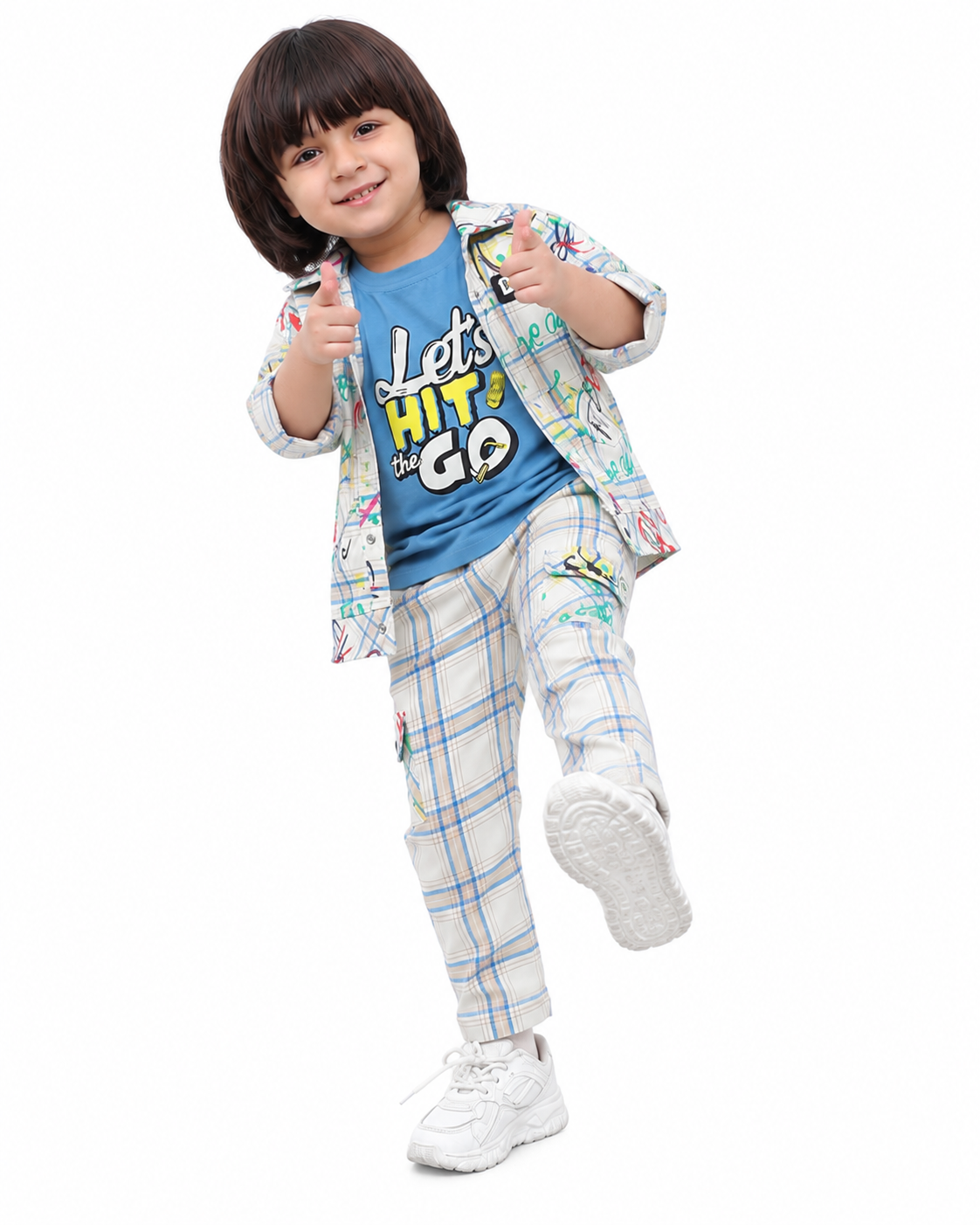 "Printed Jacket, Playful Tee & Joggers: Boys’ Casual Style Upgrade"