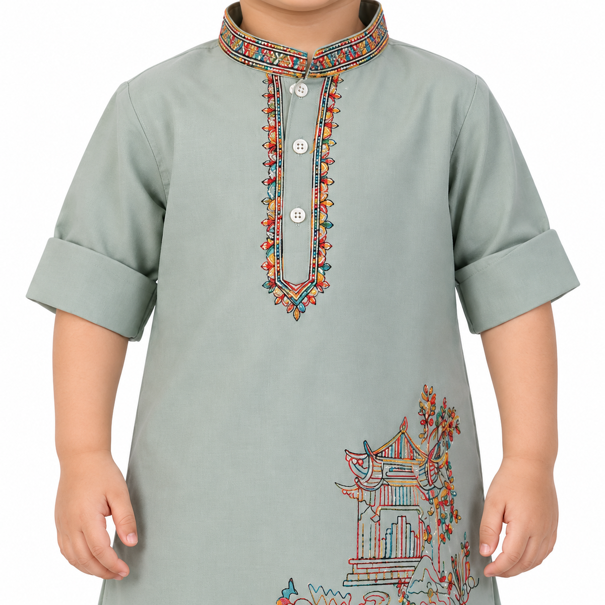 Floral Embroidered Kurta & Pants Set